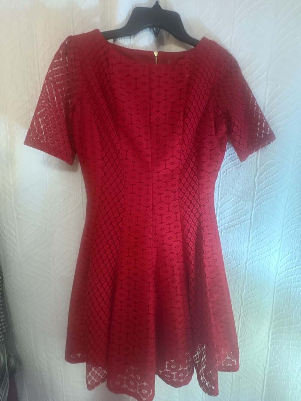 Red Dasha Lace Full Skirt Dress, size 10